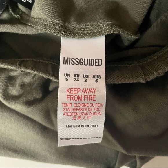 Missguided Olive Green Biker Shorts Size 2 NWT - Picture 4 of 11